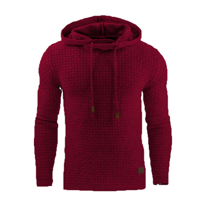 Men's Solid Color Warm Hoodie Long Sleeved Hooded Sweatshirt