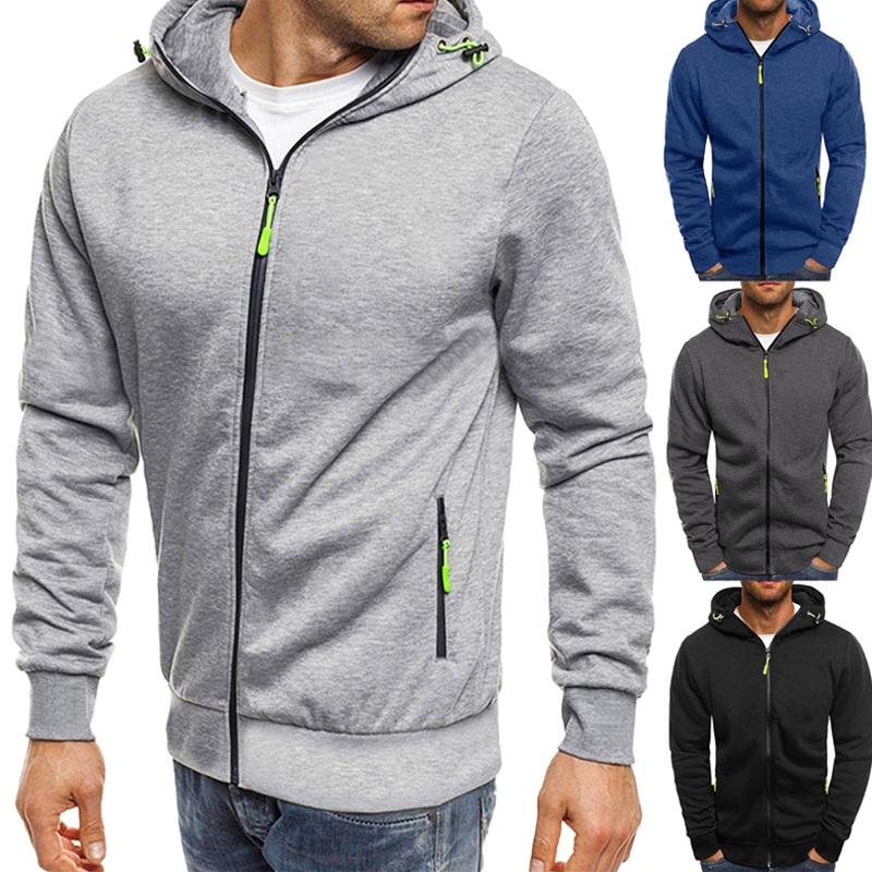 Men's Sportswear Autumn And Winter Zipper Coat Cardigan Hooded Coat