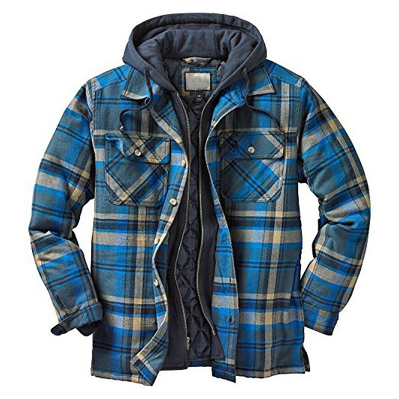 Men Warm Thickening Mens Long Jacket Cotton-Padded Jacket Mens Hooded Coat