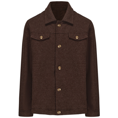 Trendy And Fashionable Woolen Jacket With Single Breasted Solid Color Jacket