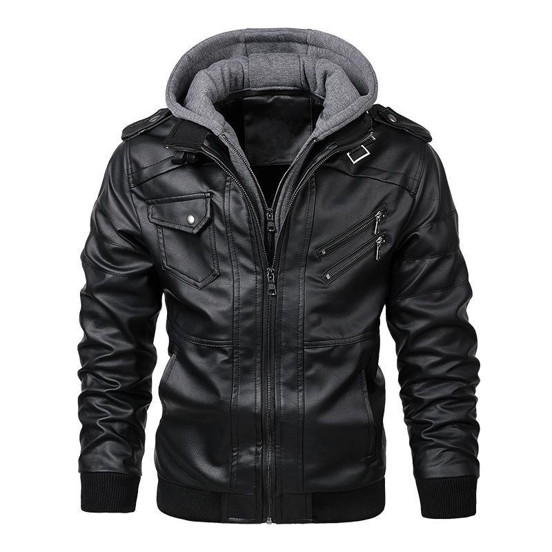 Leather Jacket Men's Slim Fit Zipper Jacket