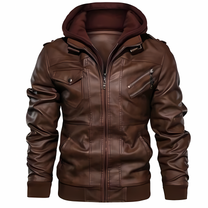 Leather Jacket Men's Slim Fit Zipper Jacket