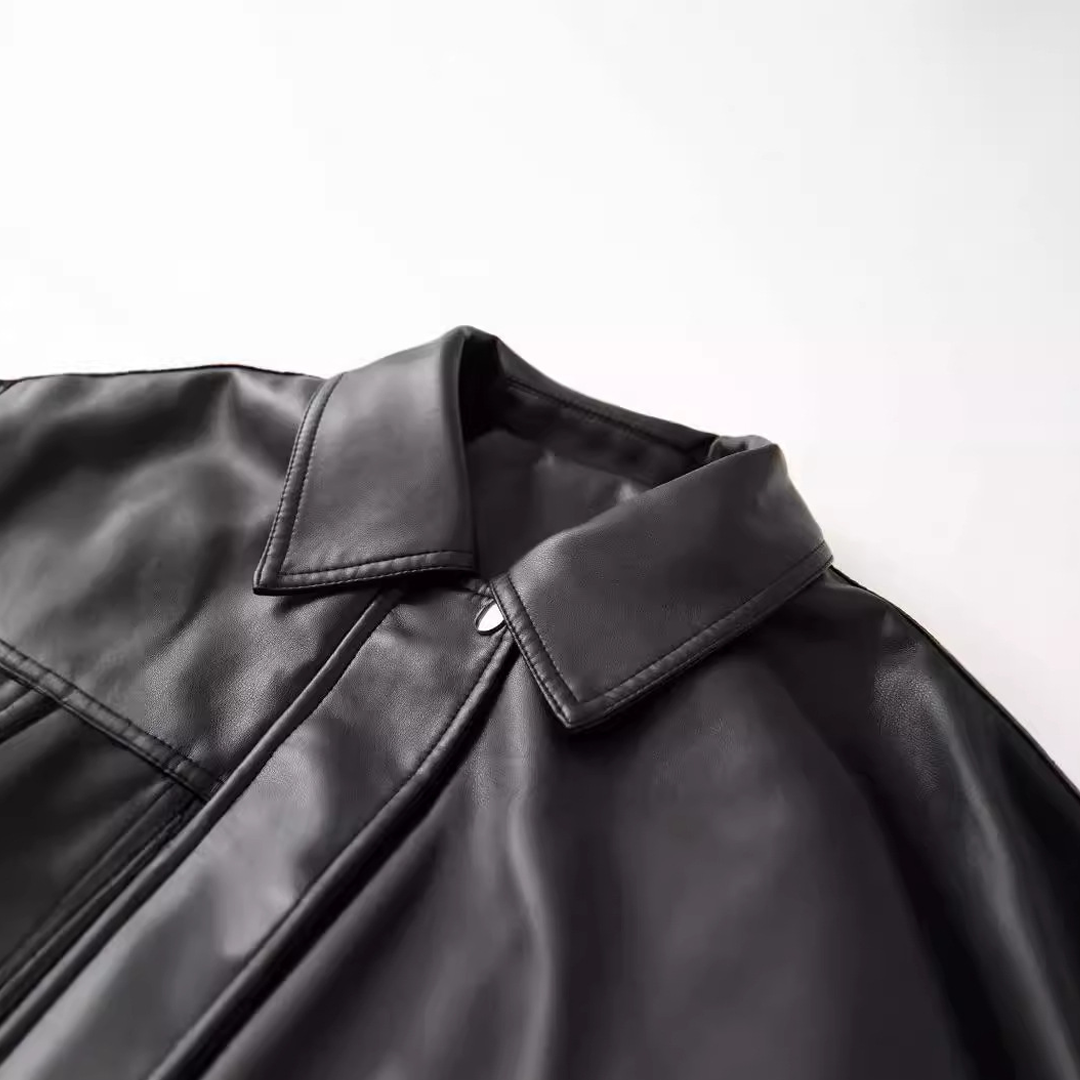Men's Fashion Leather Short Flight Jacket