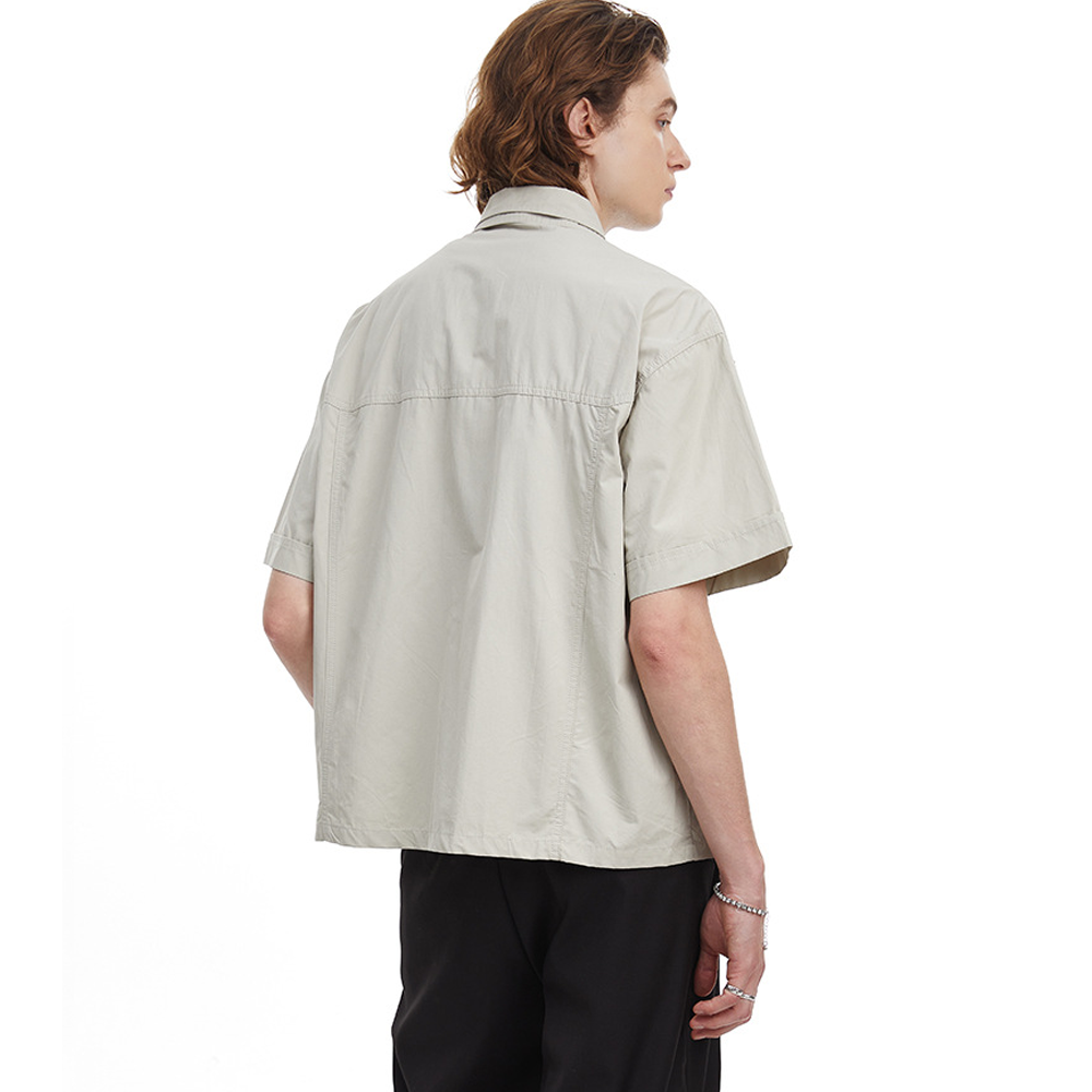 American Retro Double Collar Workwear Short-Sleeved Shirt