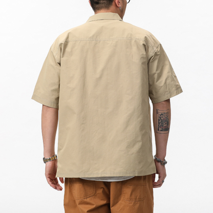 Men's Summer Short-Sleeved Shirt Jacket Light Mature Style Work Jacket