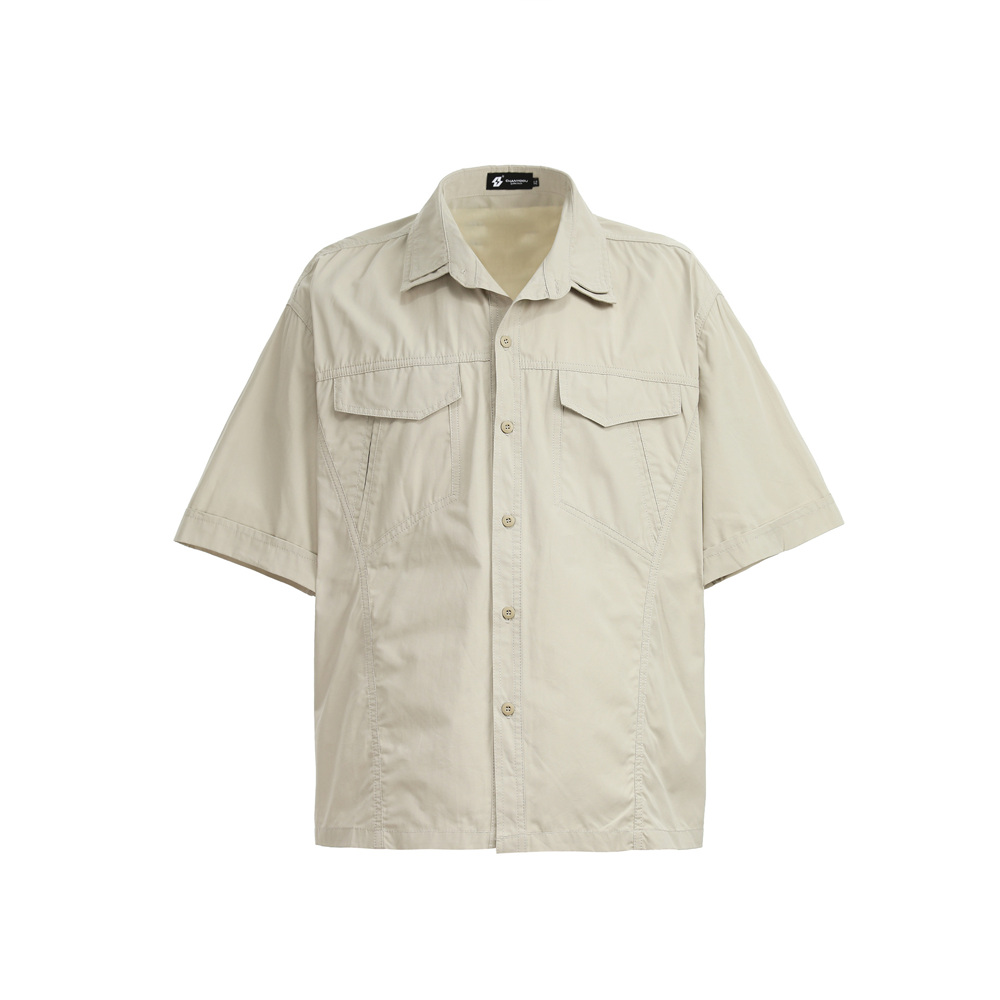 American Retro Double Collar Workwear Short-Sleeved Shirt