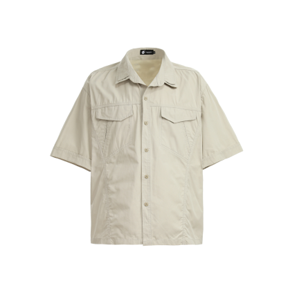 American Retro Double Collar Workwear Short-Sleeved Shirt