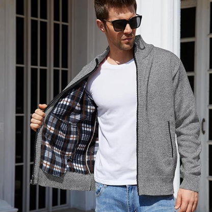 Men's Shawl Collar Cardigan Slim Fit Button Knit Black Sweater Pockets