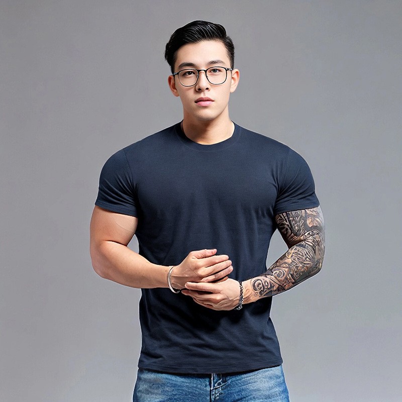 Men's Summer New Arrival Athletic Casual Short-Sleeve T-Shirt - Quick-Drying, Breathable, Solid Color for Running, Workout & Fitness Training