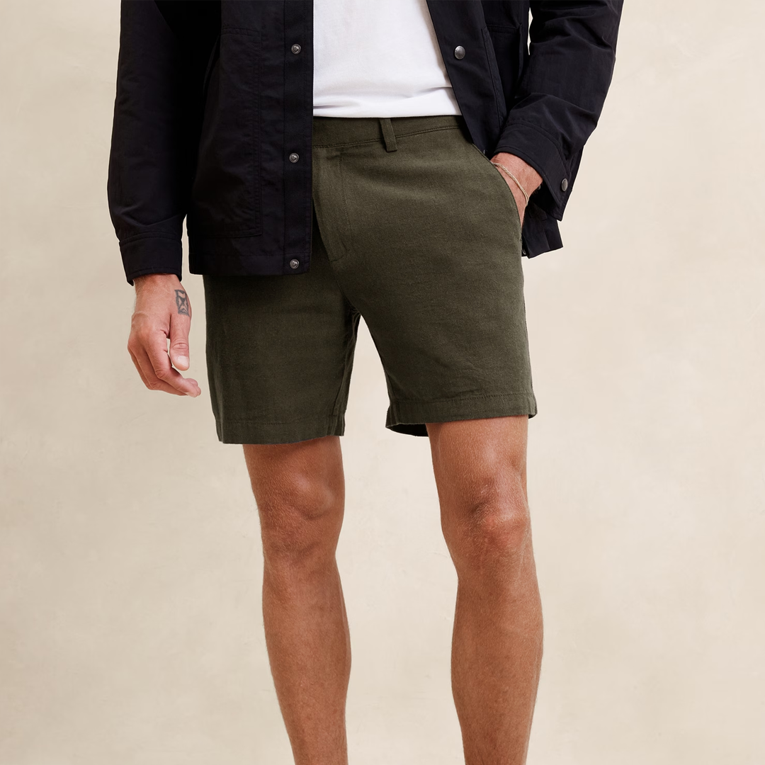 7" Linen-Blend Short