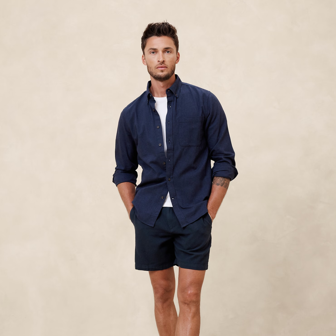 7" Linen-Blend Short