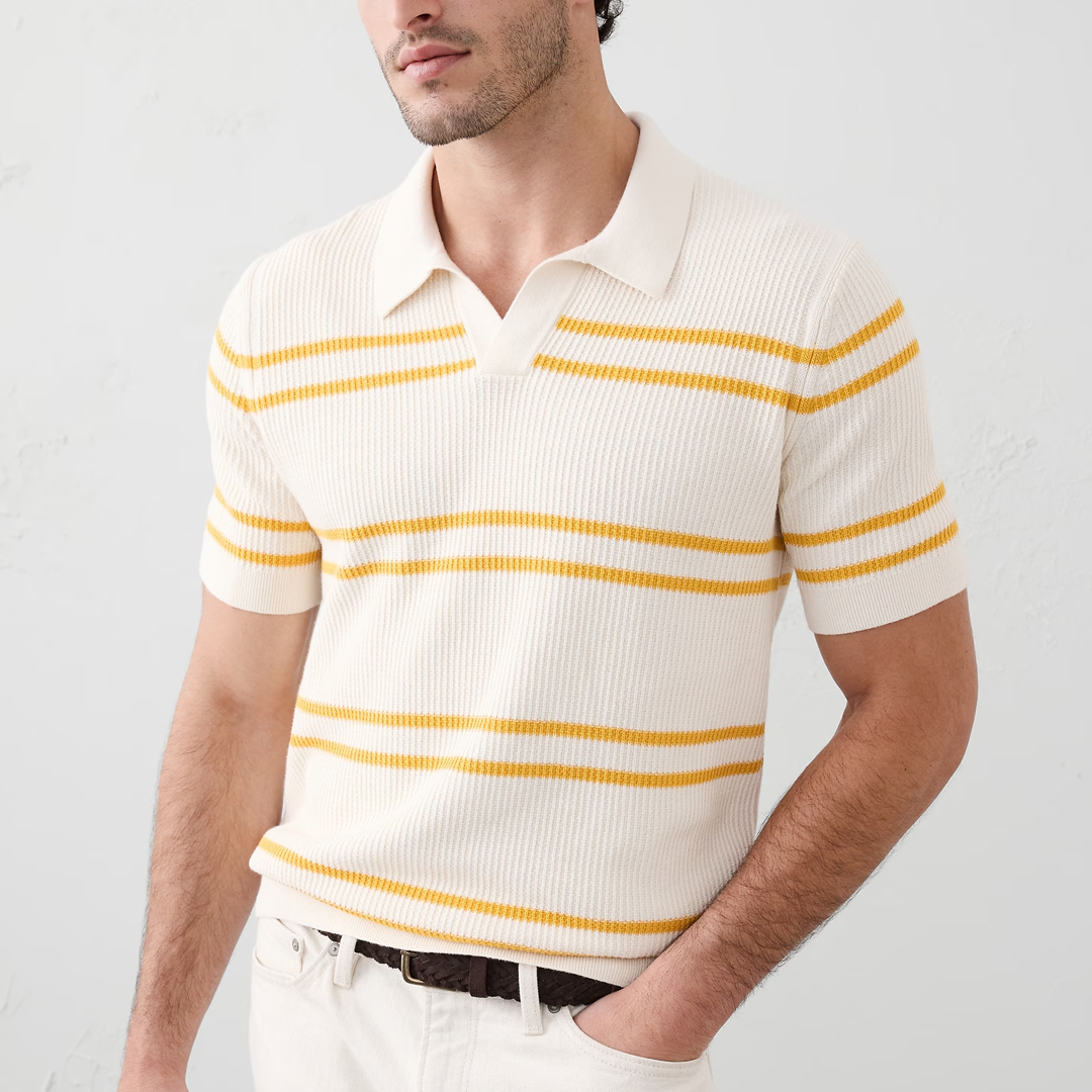 Men's Slim Fit Striped Polo Shirt