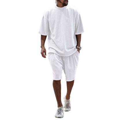 Men's Casual Loose Fit Solid Sports Sets