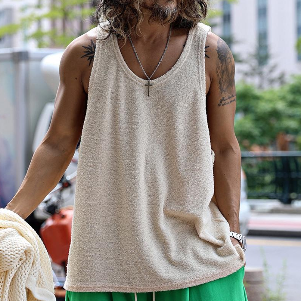 Men's Casual Round Neck Solid Color Tank Top