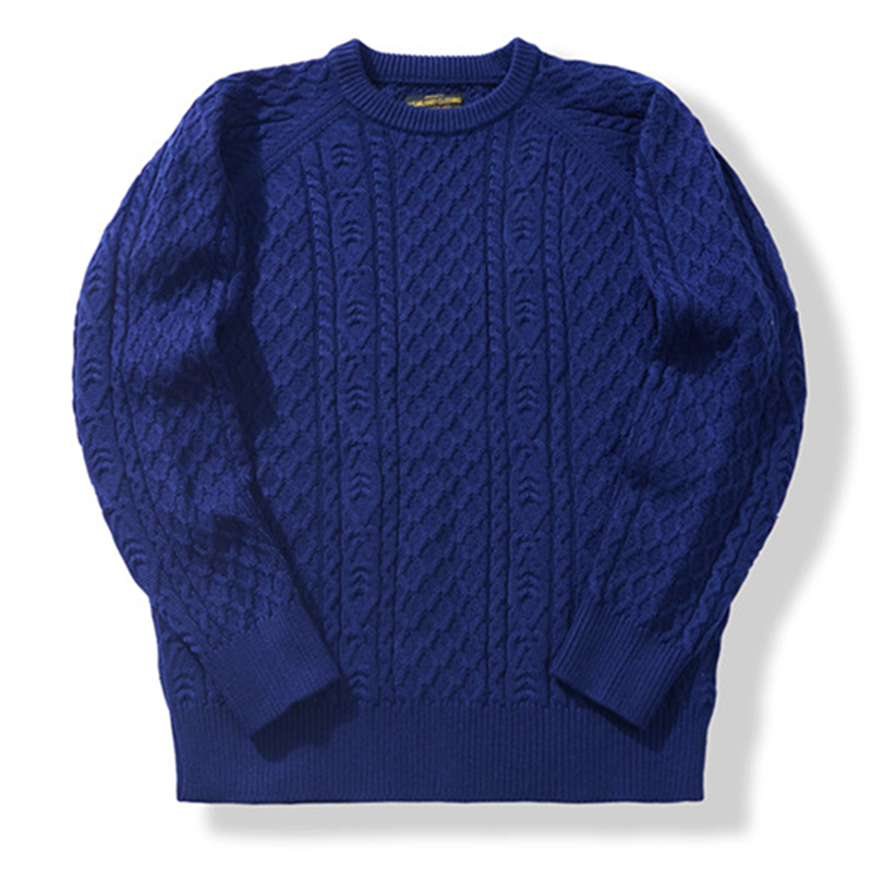 2025 Men's Retro Heavyweight Wool Blend Sweater, Classic Chunky Cable Knit, Aran Wool Sweater, Winter Crewneck Pullover