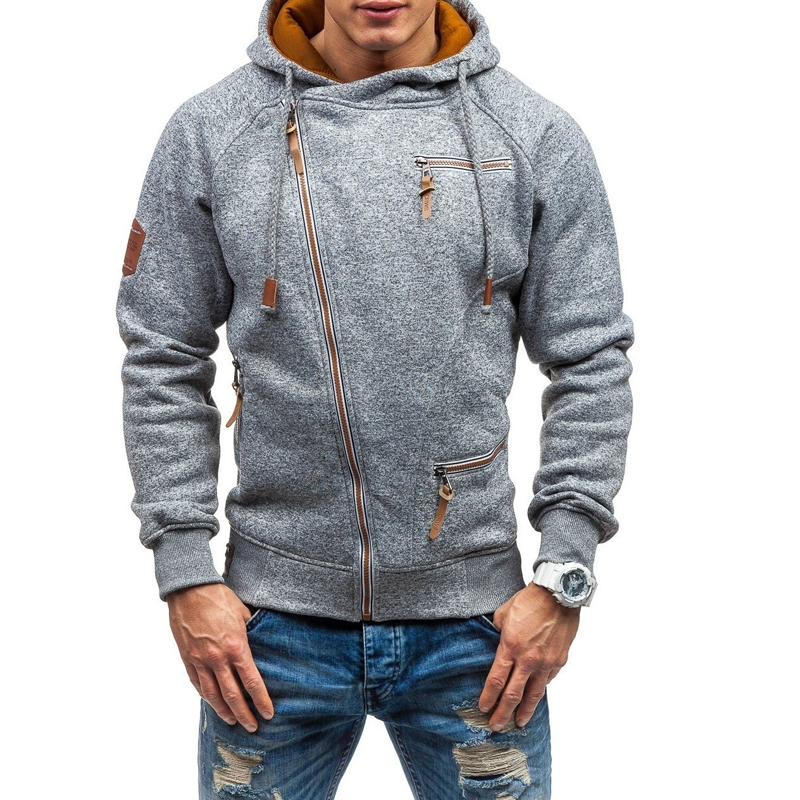 Men's Hooded Sweatshirt With Personalized Side Zipper Sweatshirt