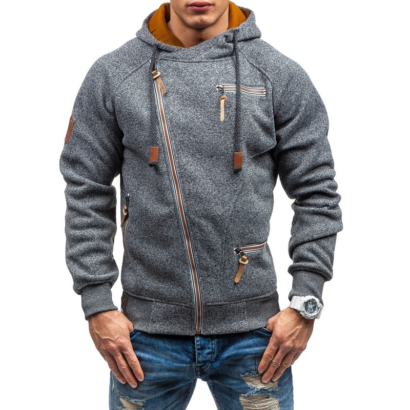 Men's Hooded Sweatshirt With Personalized Side Zipper Sweatshirt