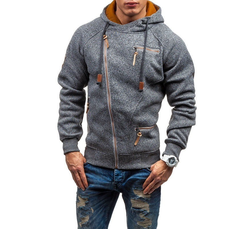 Men's Hooded Sweatshirt With Personalized Side Zipper Sweatshirt