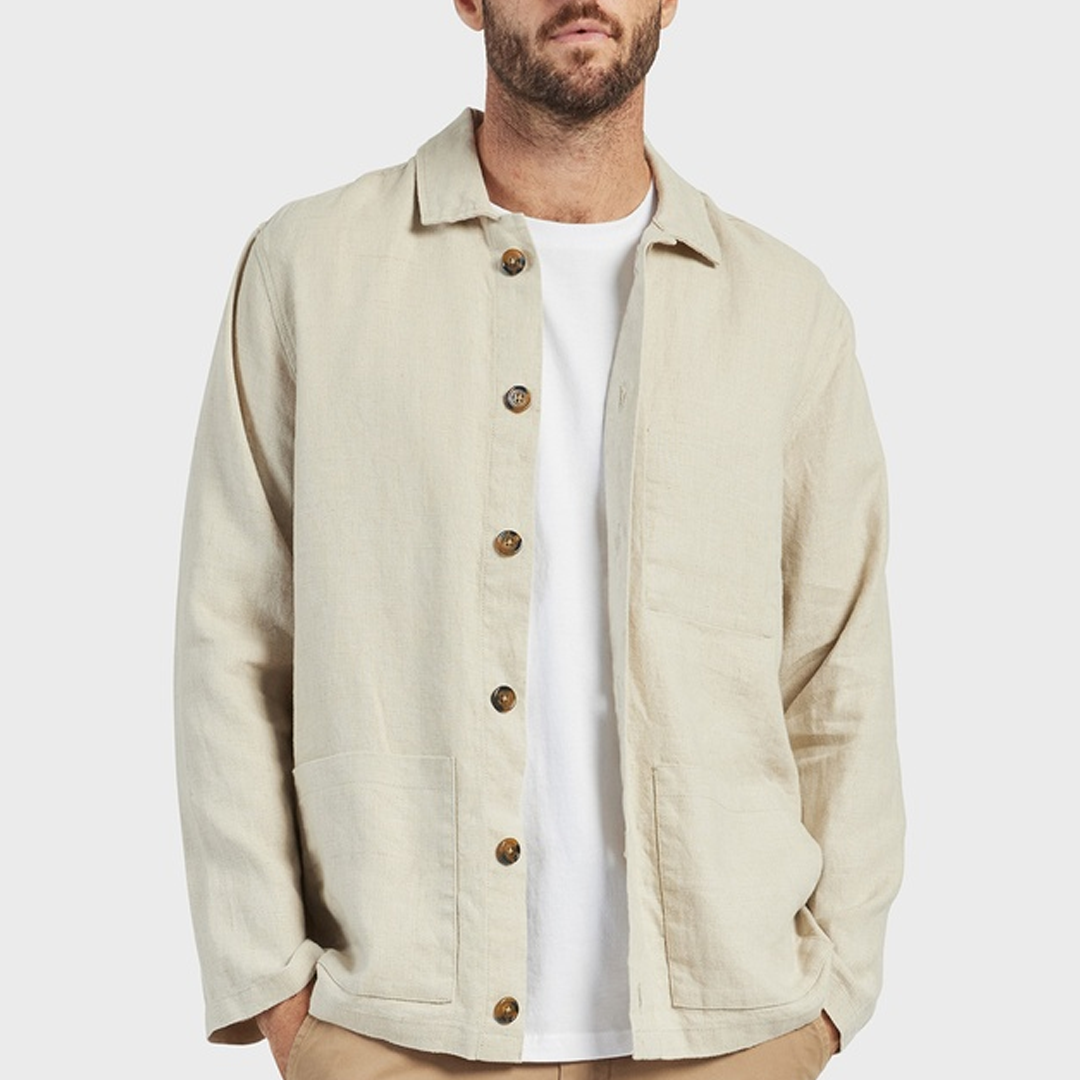 Men's Casual All-Match Solid Color Jacket Shirt