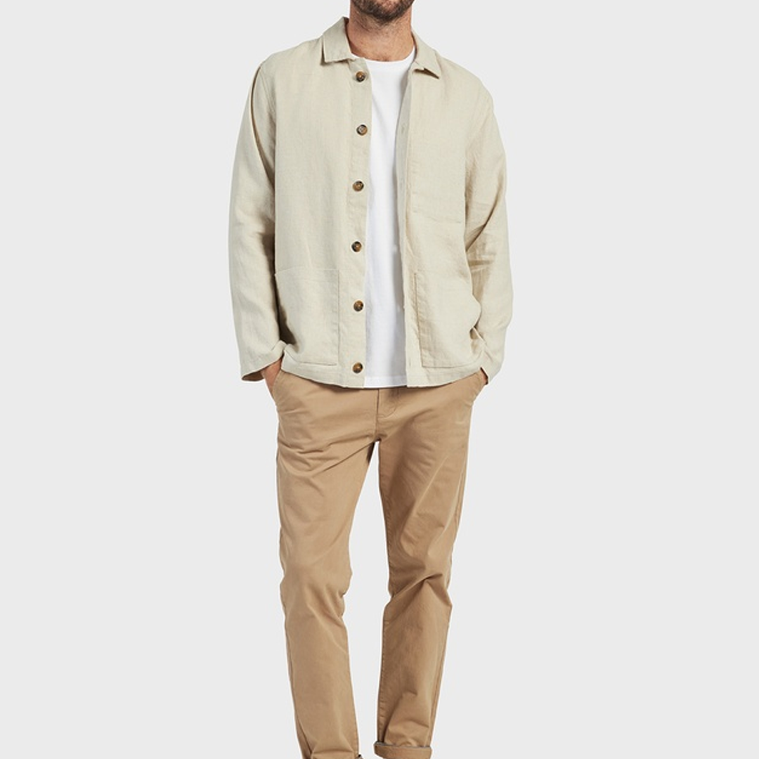 Men's Casual All-Match Solid Color Jacket Shirt