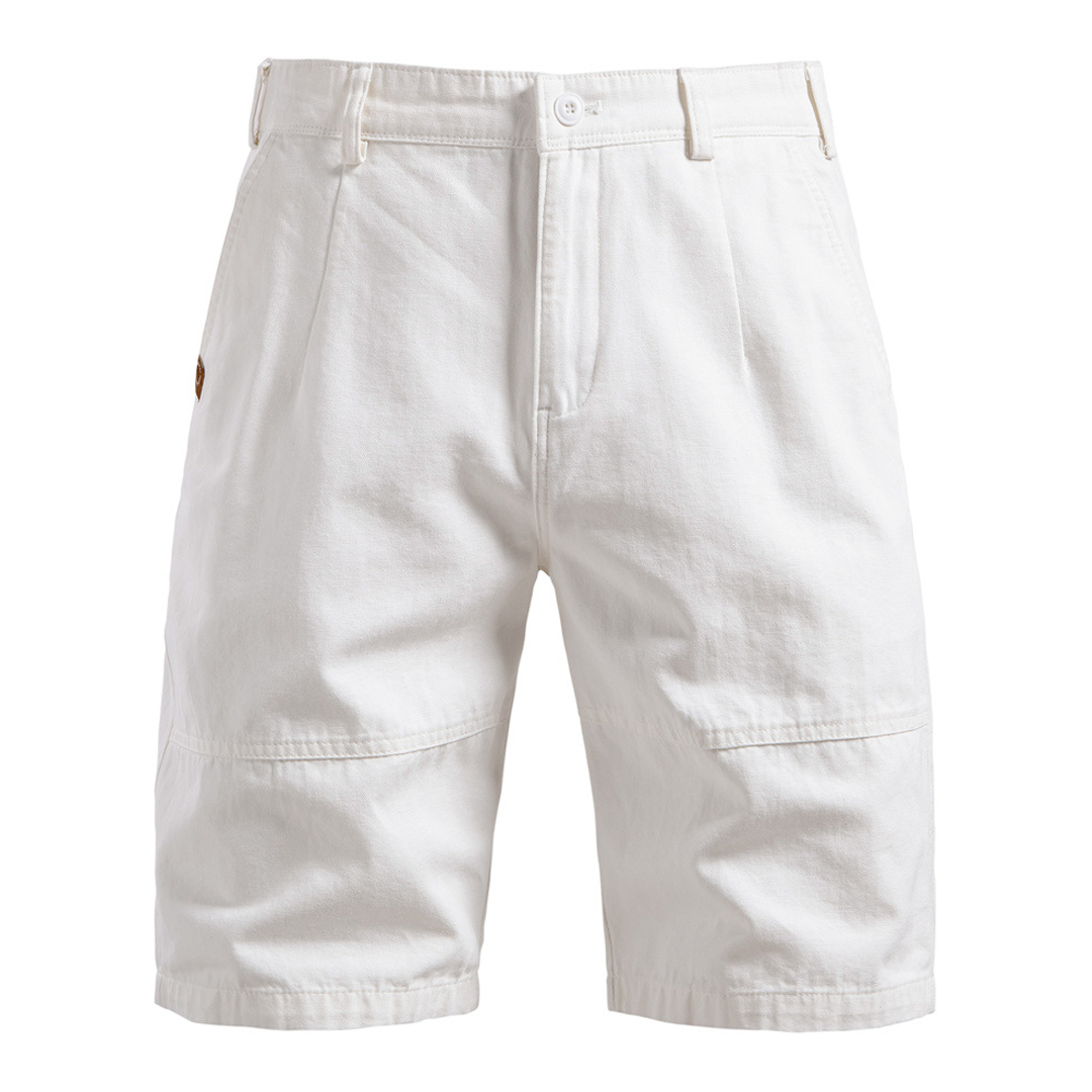 Pure Cotton Casual Men's Shorts Straight Leg Shorts Solid Color All-Match