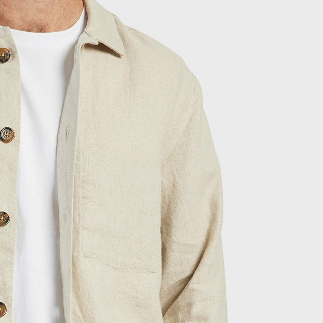 Men's Casual All-Match Solid Color Jacket Shirt