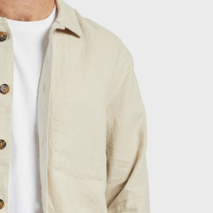 Men's Casual All-Match Solid Color Jacket Shirt