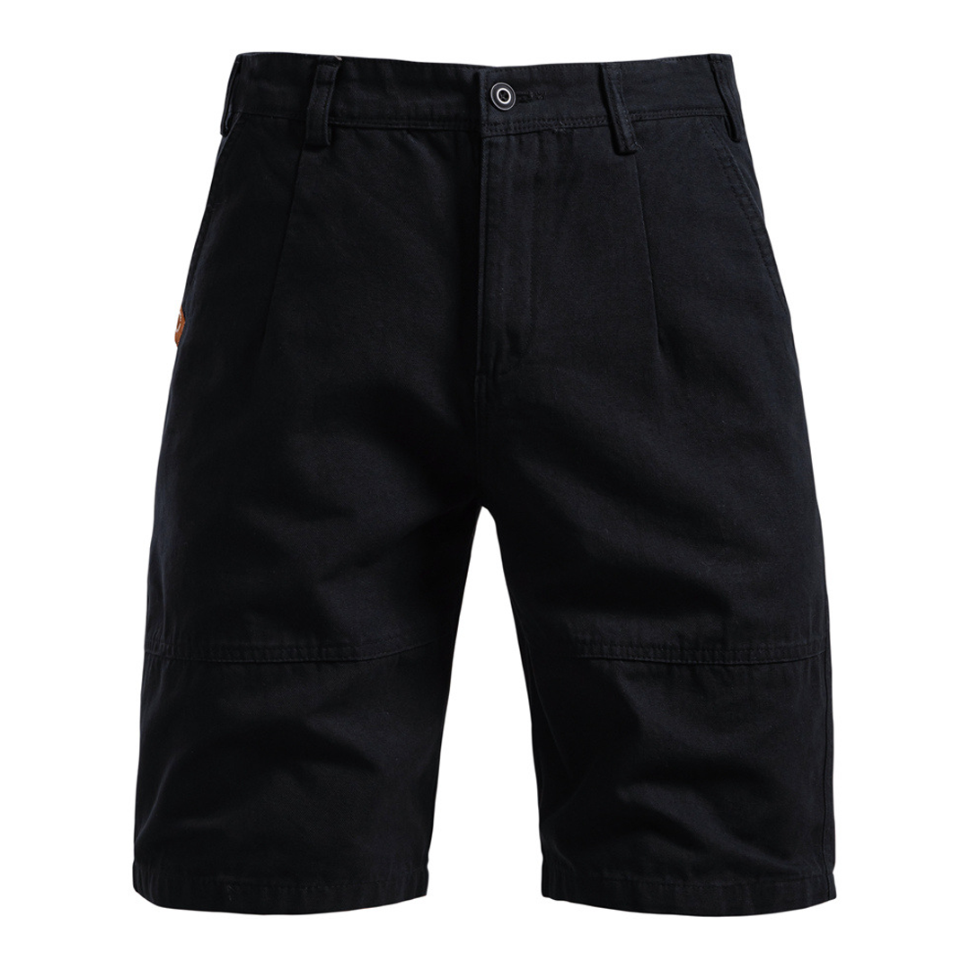 Pure Cotton Casual Men's Shorts Straight Leg Shorts Solid Color All-Match