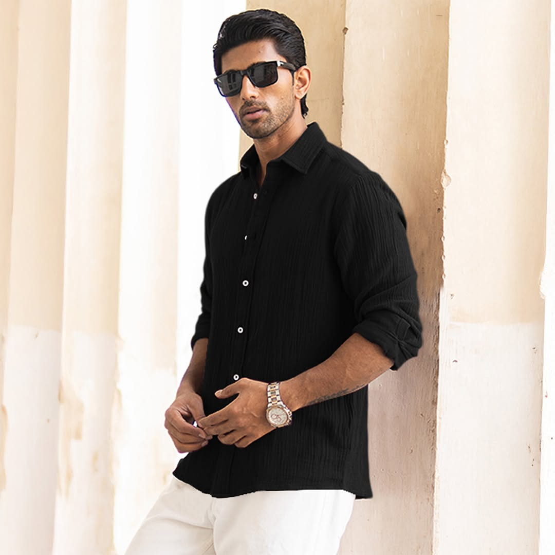 Men's Slim-Fit, Long-Sleeved Shirt Featured In A Versatile Style And Slightly Stretch Fabric