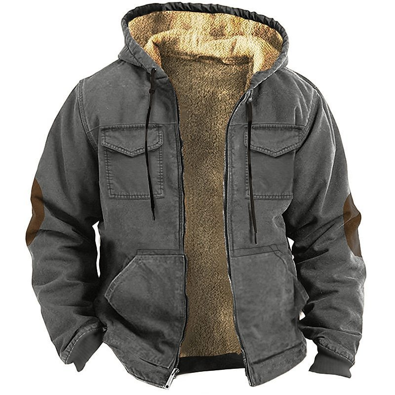 Mens Casual Padded Jacket Winter Warm Hooded Soft Comfort Coat Thick Jacket