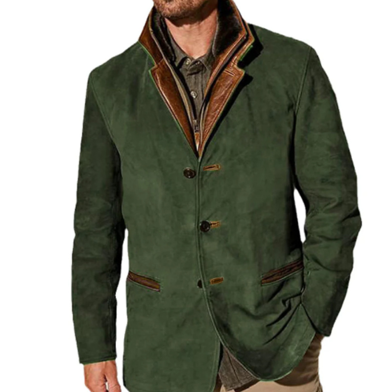 New Thickened Model Men’s Autumn Vintage Buckskin Jacket