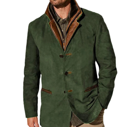 New Thickened Model Men’s Autumn Vintage Buckskin Jacket