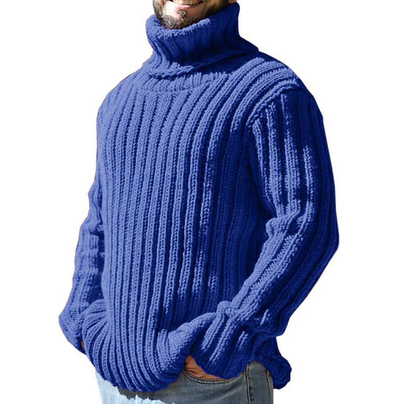 Turtleneck Sweater Men's Solid Color Slim-Fit Knit Top