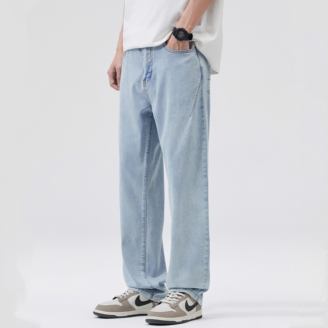 Tencel Jeans Summer Casual Drape Loose Straight Jeans