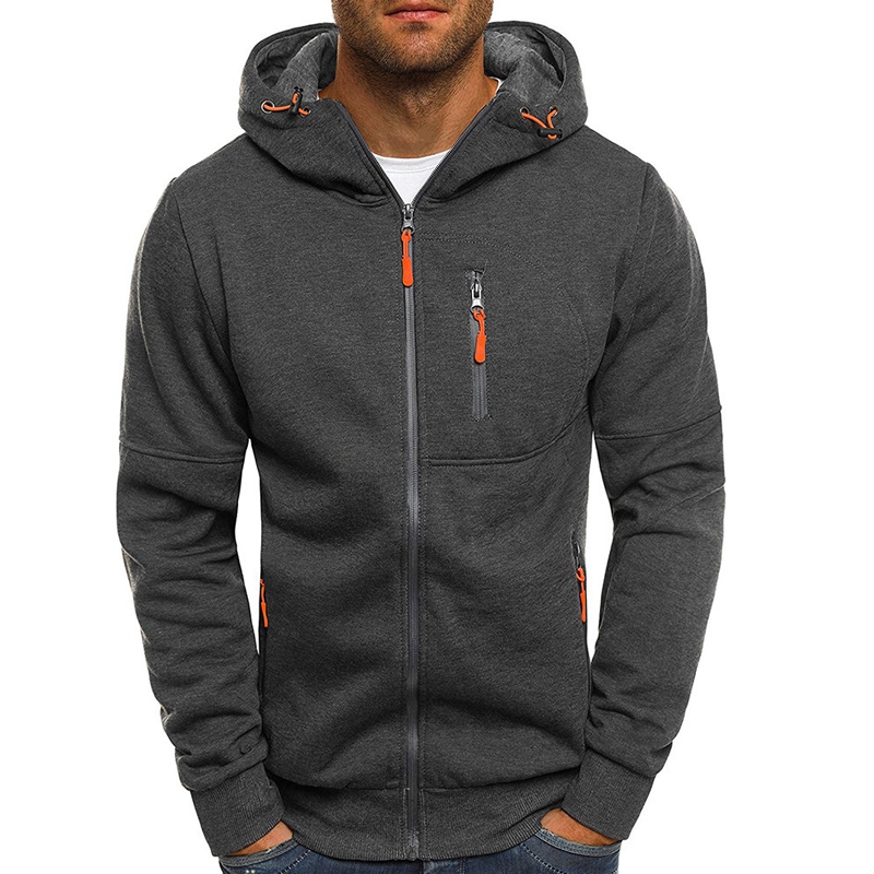 Men's Sports And Leisure Jacquard Sweatshirt Cardigan Hooded Jacket