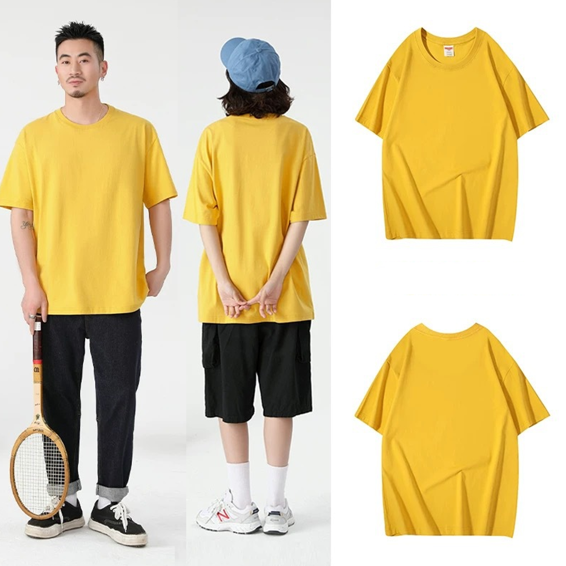 Cotton Round Neck Loose Casual T-Shirt Short Sleeve Unisex