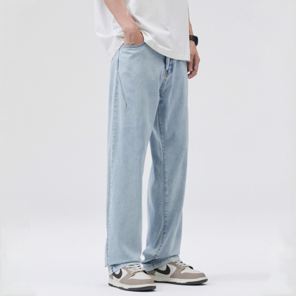 Tencel Jeans Summer Casual Drape Loose Straight Jeans