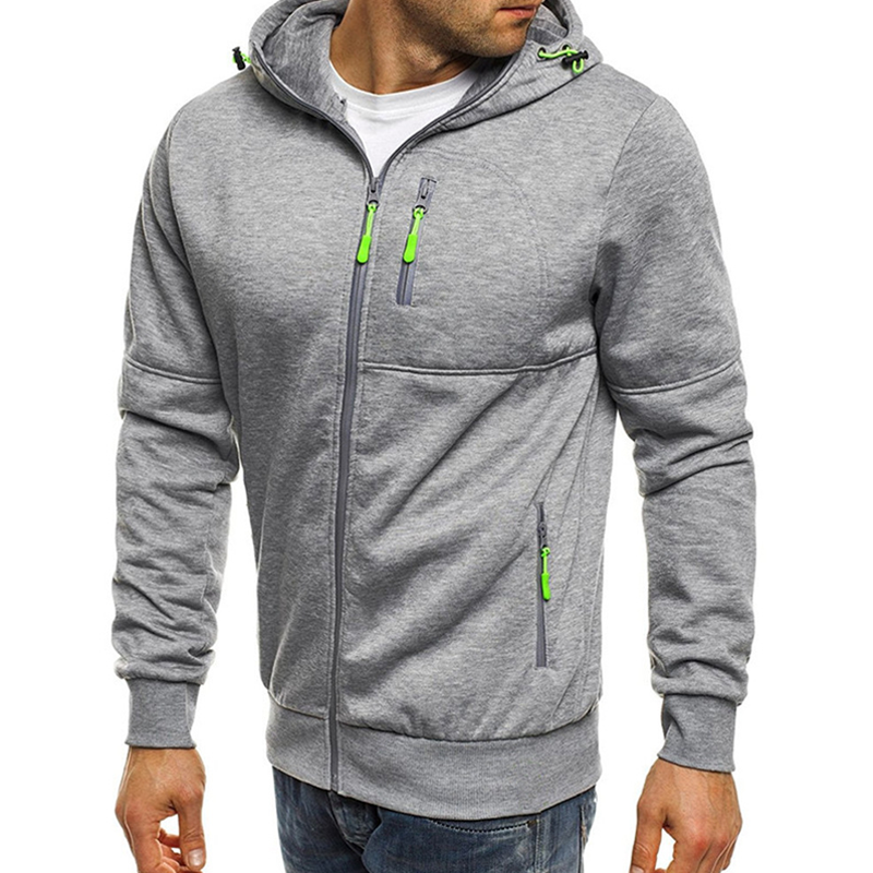 Men's Sports And Leisure Jacquard Sweatshirt Cardigan Hooded Jacket