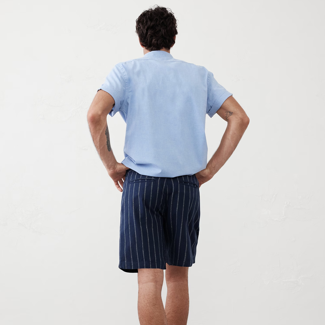 Linen Blend Relaxed Deck Shorts