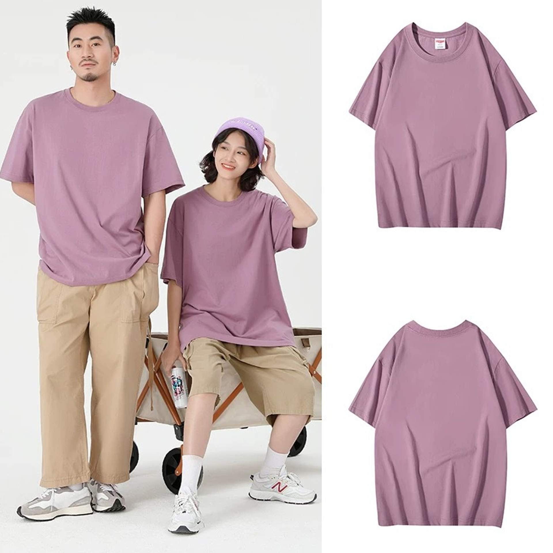 Cotton Round Neck Loose Casual T-Shirt Short Sleeve Unisex