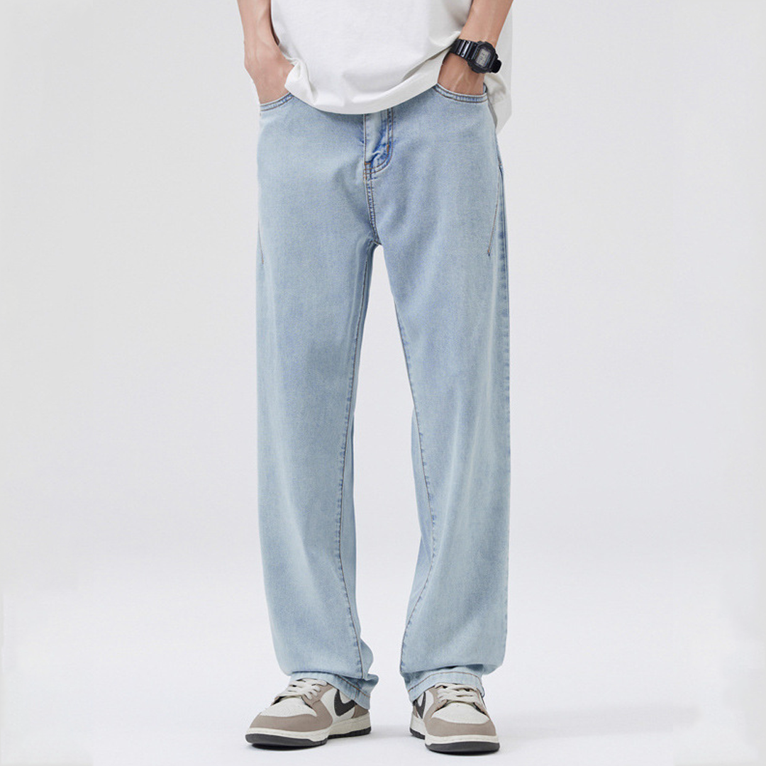 Tencel Jeans Summer Casual Drape Loose Straight Jeans