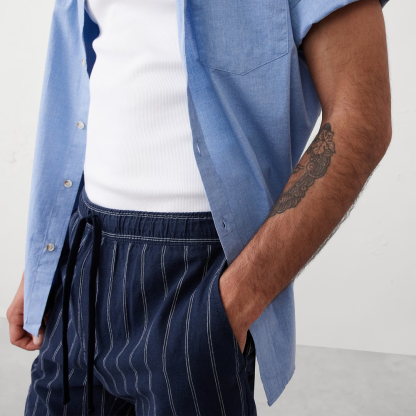 Linen Blend Relaxed Deck Shorts