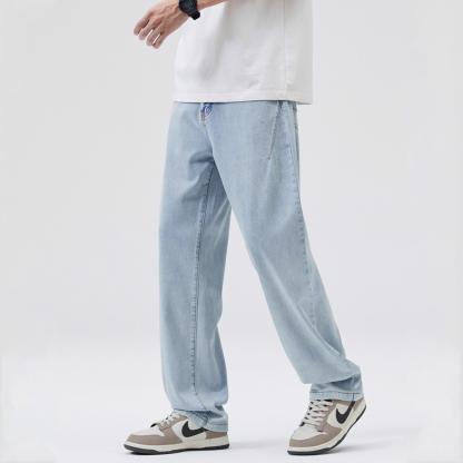 Tencel Jeans Summer Casual Drape Loose Straight Jeans
