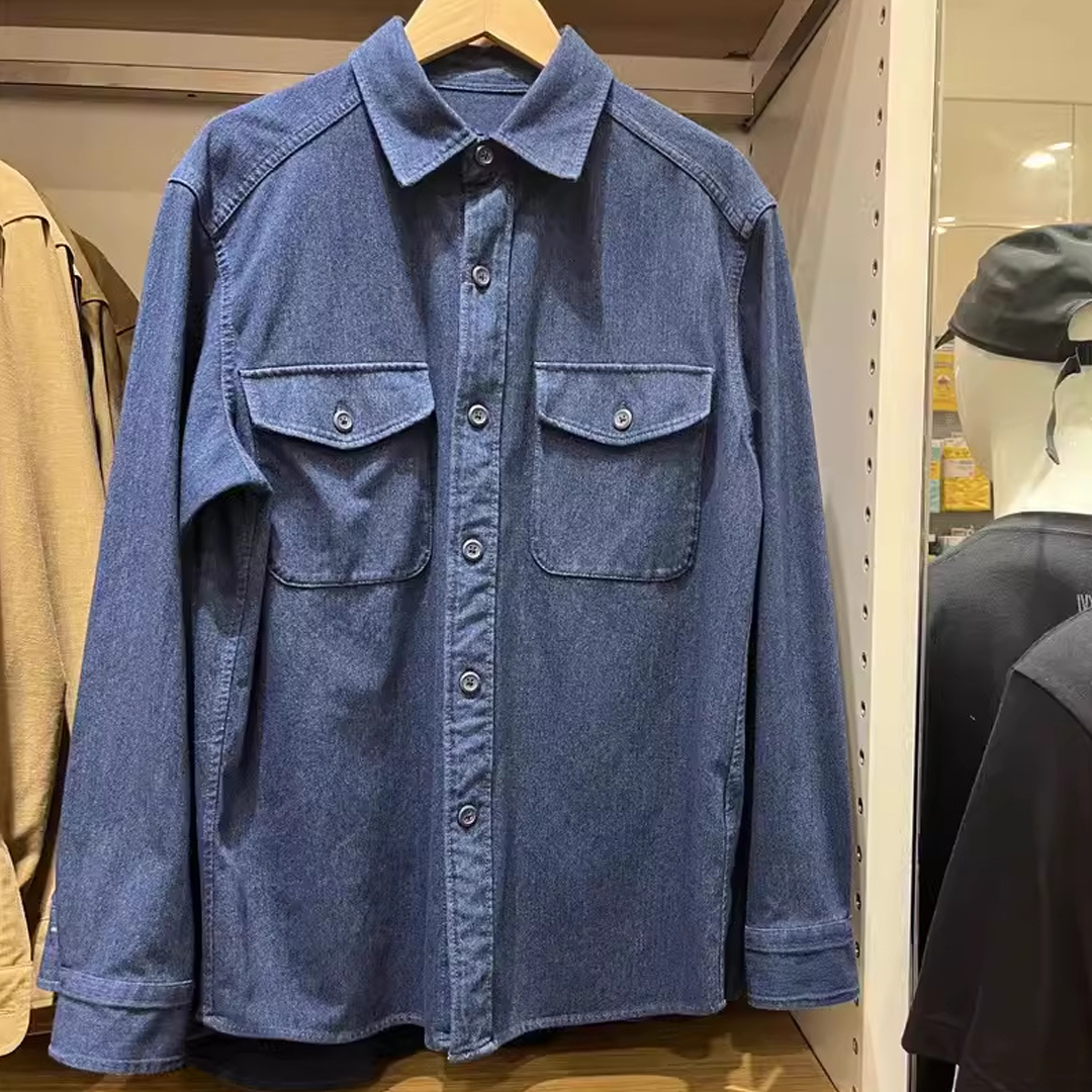 Men's Loose Work Shirt – Long Sleeve Shirt Jacket Hybrid