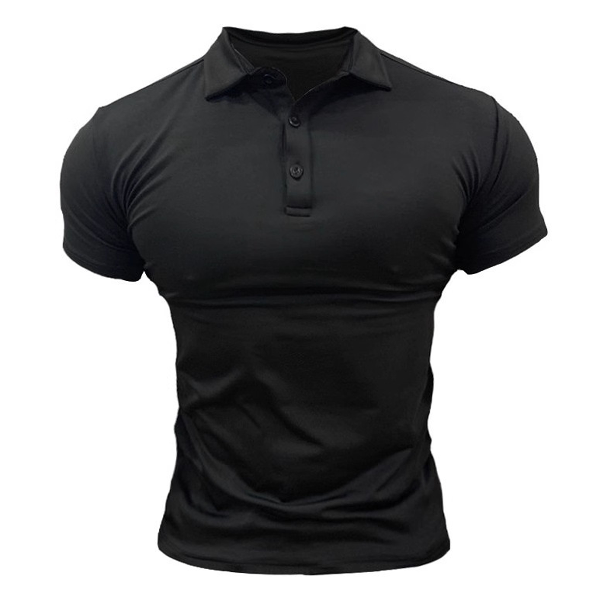 Summer Men's Polo Shirt Lapel Sports Short-Sleeved Fitness Coach Clothing Running Training Muscle Quick-Drying T-Shirt Half-Sleeve