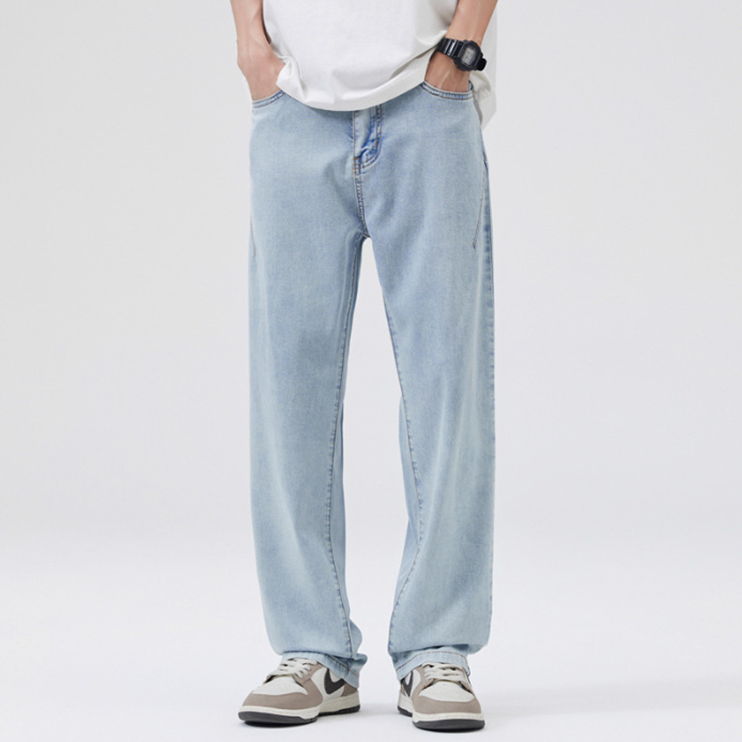 Tencel Jeans Summer Casual Drape Loose Straight Jeans
