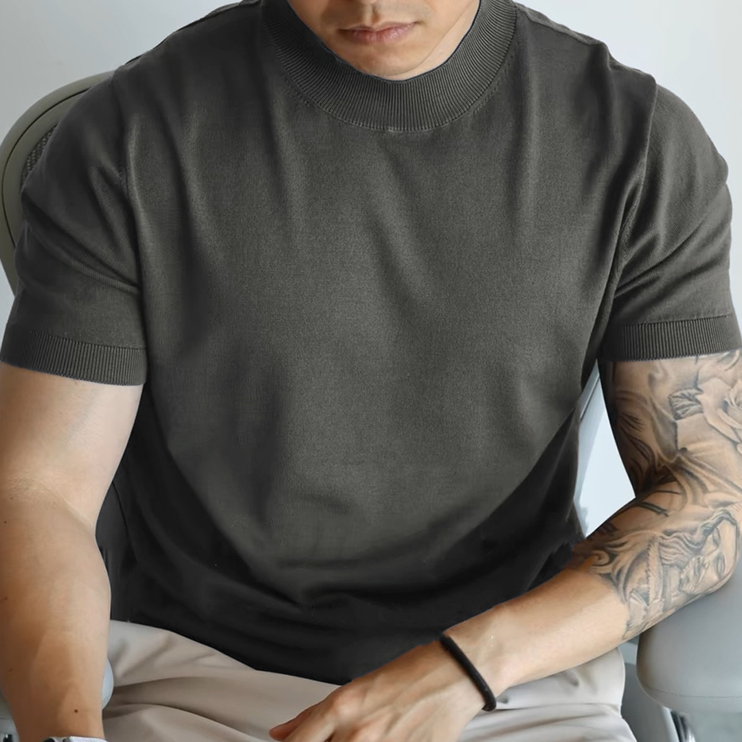 Men's Summer Round Neck Design Slim Short Sleeves