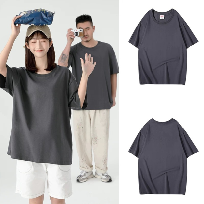 Cotton Round Neck Loose Casual T-Shirt Short Sleeve Unisex