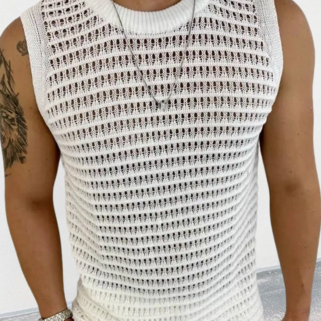 Hollow Mesh Knitted Vest Summer Sports Sleeveless Bottoming Vest