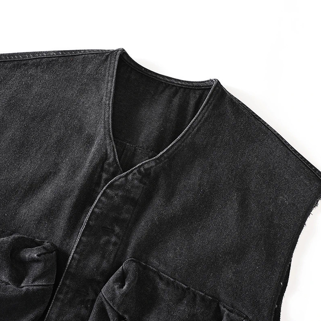 Retro Pocket Workwear Functional Vest Outdoor Men's Vest Waistcoat Versatile Outer Wear